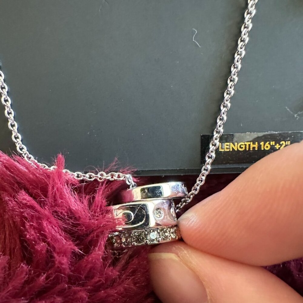 NWT! RARE! Coach CI902 Women's Signature Rondell Charm Necklace In Silver - Picture 3 of 5